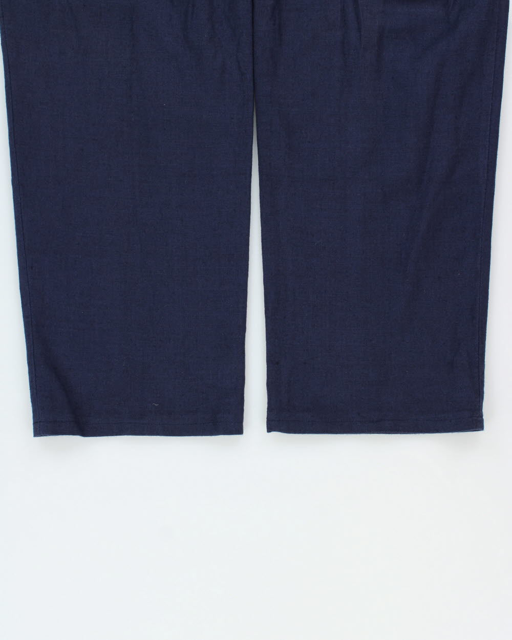 Vintage 1990s Tommy Hilfiger Navy High-Rise Double Plated Linen Blend Wide Relaxed Leg Trousers - W32 L29