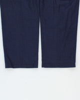 Vintage 1990s Tommy Hilfiger Navy High-Rise Double Plated Linen Blend Wide Relaxed Leg Trousers - W32 L29