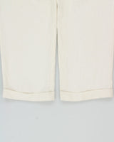 Vintage 1990s Polo Ralph Lauren Cream High-Rise Double Pleated Ocean Washed Linen Wide Leg Relaxed Fit Trousers - W30 L30