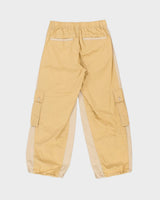 Obey Two-Tone Tan Khaki Lightweight Canvas Relaxed Wide Leg Adjustable Cargo Trousers - M