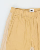 Obey Two-Tone Tan Khaki Lightweight Canvas Relaxed Wide Leg Adjustable Cargo Trousers - M