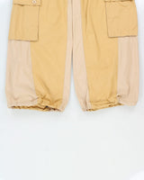 Obey Two-Tone Tan Khaki Lightweight Canvas Relaxed Wide Leg Adjustable Cargo Trousers - M
