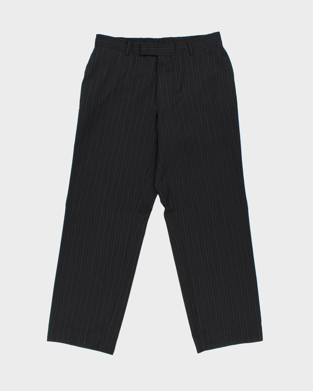 Vintage Y2K 00s Hugo Boss Striped Wool Relaxed Fit Straight Leg Suit Trousers - W33 L31