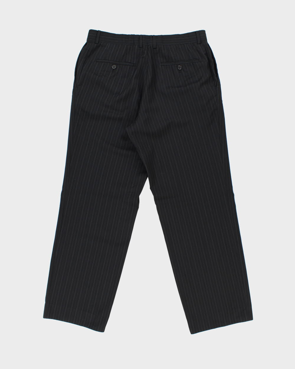 Vintage Y2K 00s Hugo Boss Striped Wool Relaxed Fit Straight Leg Suit Trousers - W33 L31