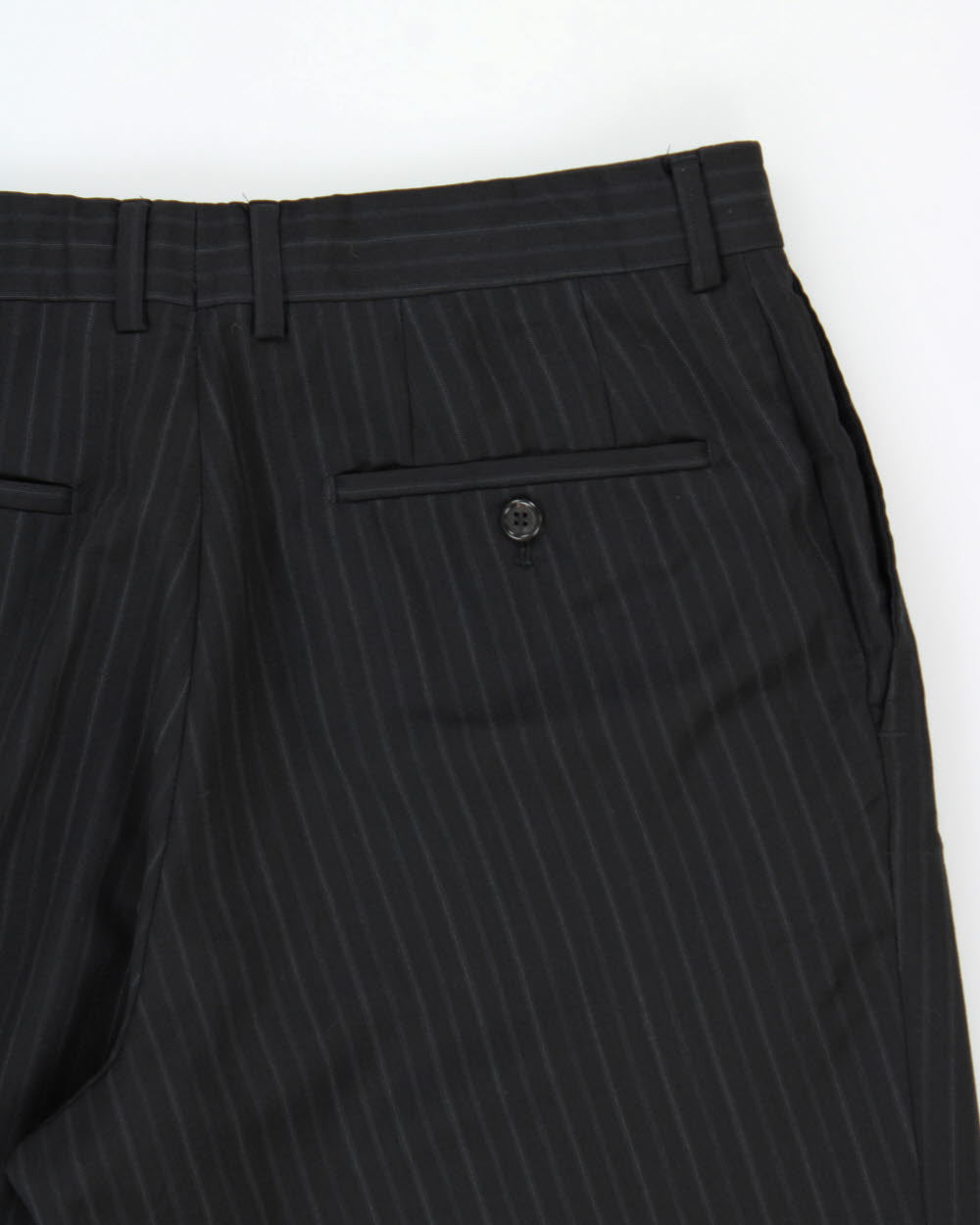 Vintage Y2K 00s Hugo Boss Striped Wool Relaxed Fit Straight Leg Suit Trousers - W33 L31