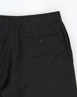 Vintage Y2K 00s Hugo Boss Striped Wool Relaxed Fit Straight Leg Suit Trousers - W33 L31