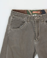 Vintage Y2K 00s Armywalk Khaki Canvas Barrel Leg Camo Cuff Trousers - W30 L30
