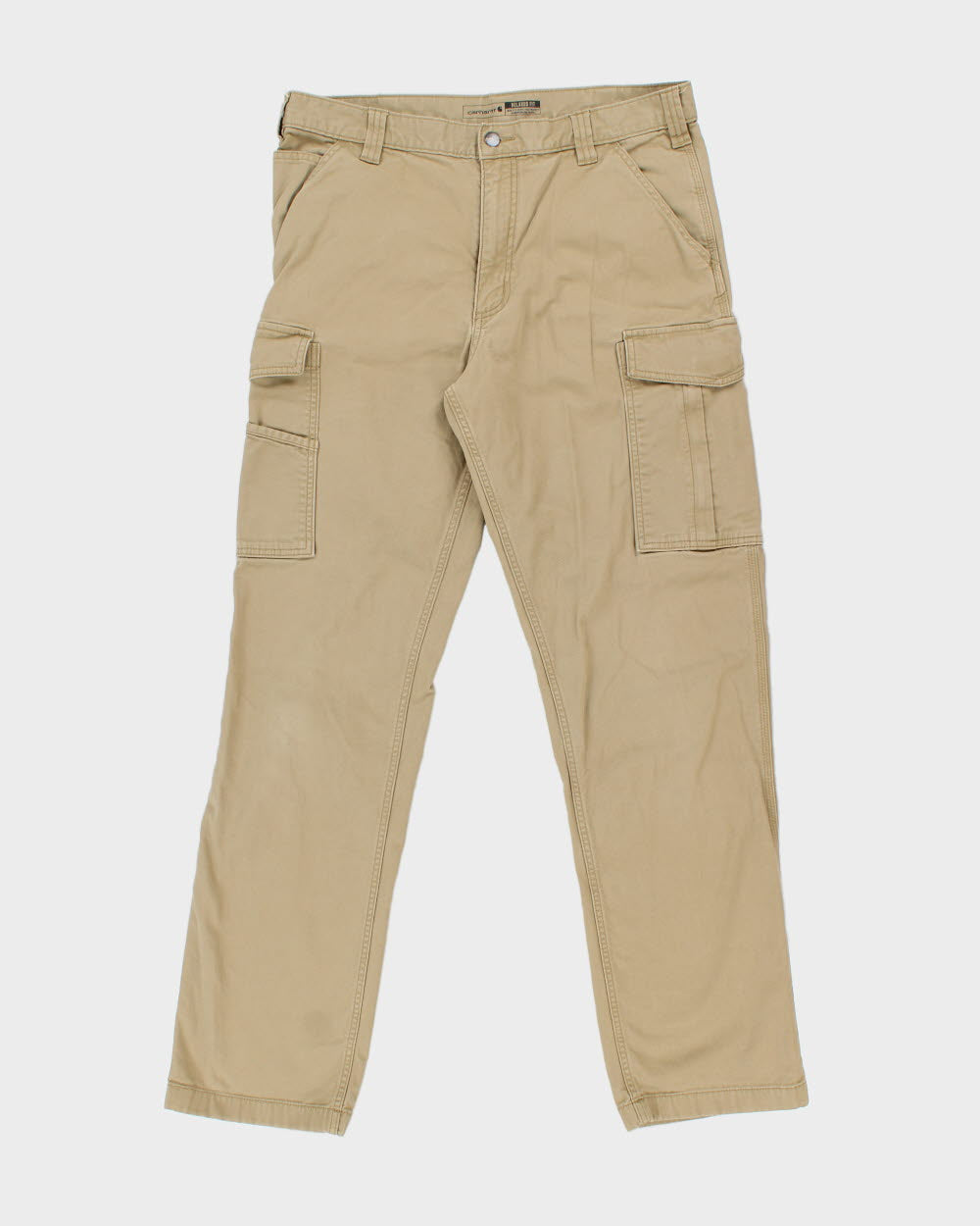 Vintage Carhartt Khaki Rugged Flex Relaxed Fit Canvas Straight Leg Cargo Trousers - W36 L33