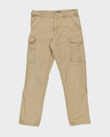 Vintage Carhartt Khaki Rugged Flex Relaxed Fit Canvas Straight Leg Cargo Trousers - W36 L33
