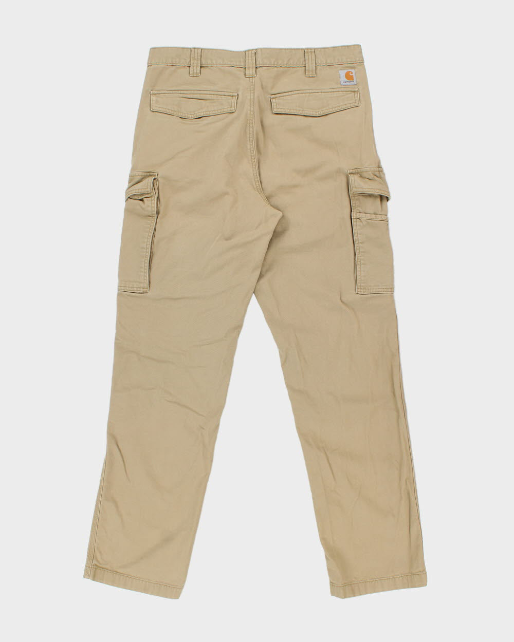 Vintage Carhartt Khaki Rugged Flex Relaxed Fit Canvas Straight Leg Cargo Trousers - W36 L33