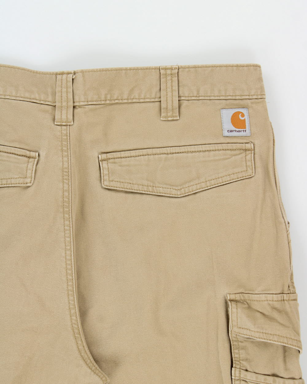 Vintage Carhartt Khaki Rugged Flex Relaxed Fit Canvas Straight Leg Cargo Trousers - W36 L33