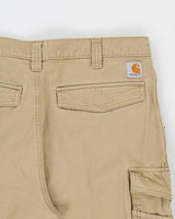 Vintage Carhartt Khaki Rugged Flex Relaxed Fit Canvas Straight Leg Cargo Trousers - W36 L33
