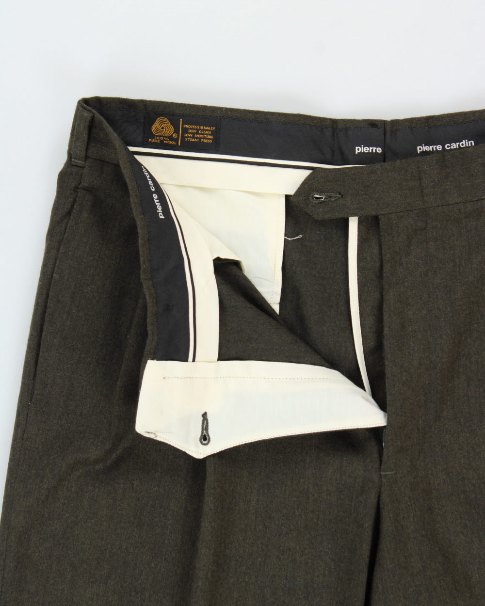 Vintage Pierre Cardin Relaxed Fit Pleated Wool Trousers - W33 L29
