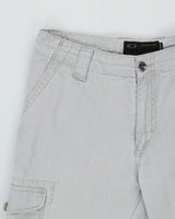 Vintage Oakley Pale Grey Canvas Regular Fit Straight Leg Cargo Trousers - W32 L32