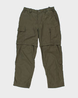 Vintage The North Face Khaki Soft Shell Convertible Relaxed Straight Leg Hiking Trousers - L