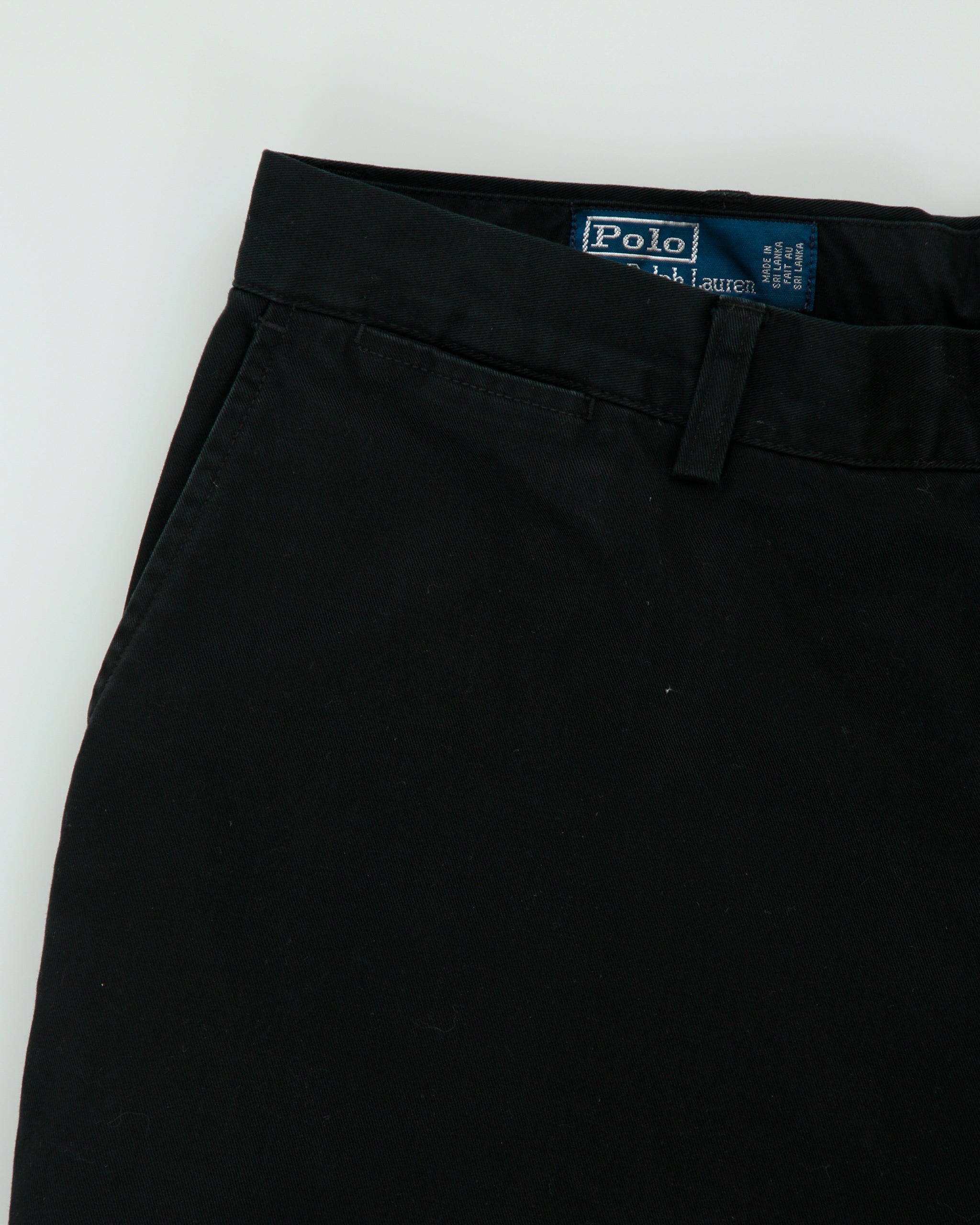 Vintage Y2K 00s Polo Ralph Lauren Black Classic Chino Relaxed Fit Straight Leg 'Prospect Pant' Trousers - W35 L32