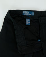 Vintage Y2K 00s Polo Ralph Lauren Black Classic Chino Relaxed Fit Straight Leg 'Prospect Pant' Trousers - W35 L32