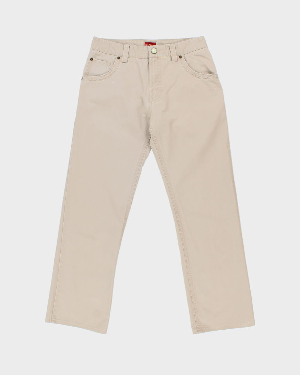 Vintage Y2K 00s Tommy Hilfiger Denim Desert Khaki Flap Pocket Straight Leg Trousers - W31 L30