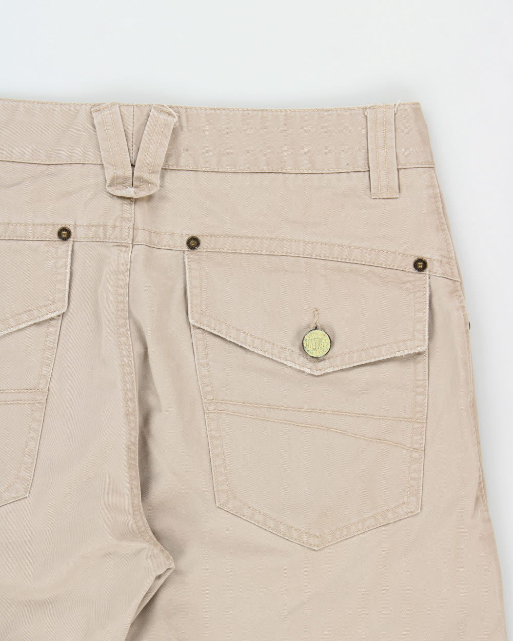 Vintage Y2K 00s Tommy Hilfiger Denim Desert Khaki Flap Pocket Straight Leg Trousers - W31 L30