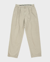 Vintage 1990s Polo Ralph Lauren Khaki Double Pleated Made In USA Relaxed Fit Chino Trousers - W32 L31