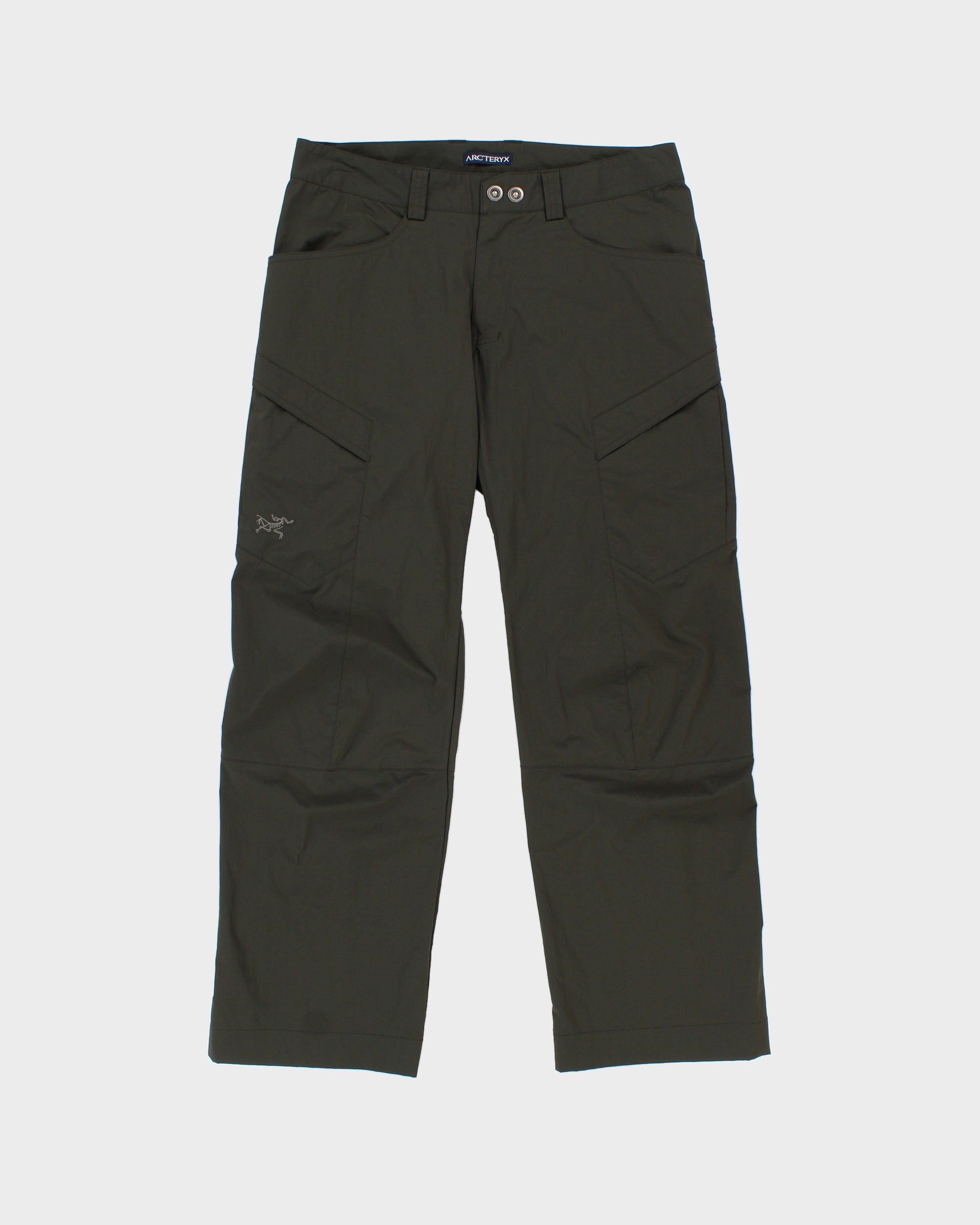 Vintage Y2K 00s Arc'teryx Khaki Gamma Mid-Rise Soft Shell Relaxed Fit Straight Leg Hiking Trousers - W32 L30