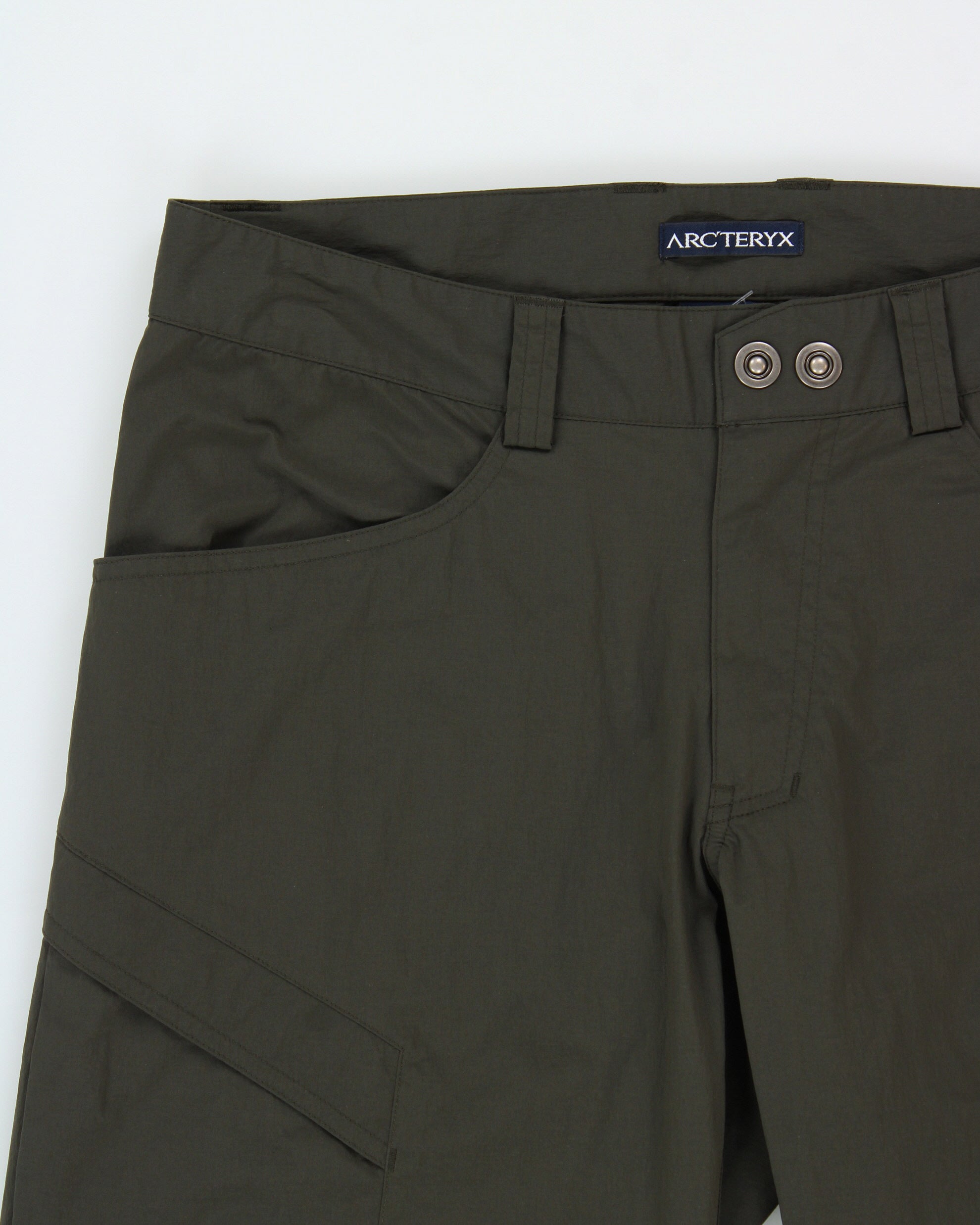 Vintage Y2K 00s Arc'teryx Khaki Gamma Mid-Rise Soft Shell Relaxed Fit Straight Leg Hiking Trousers - W32 L30