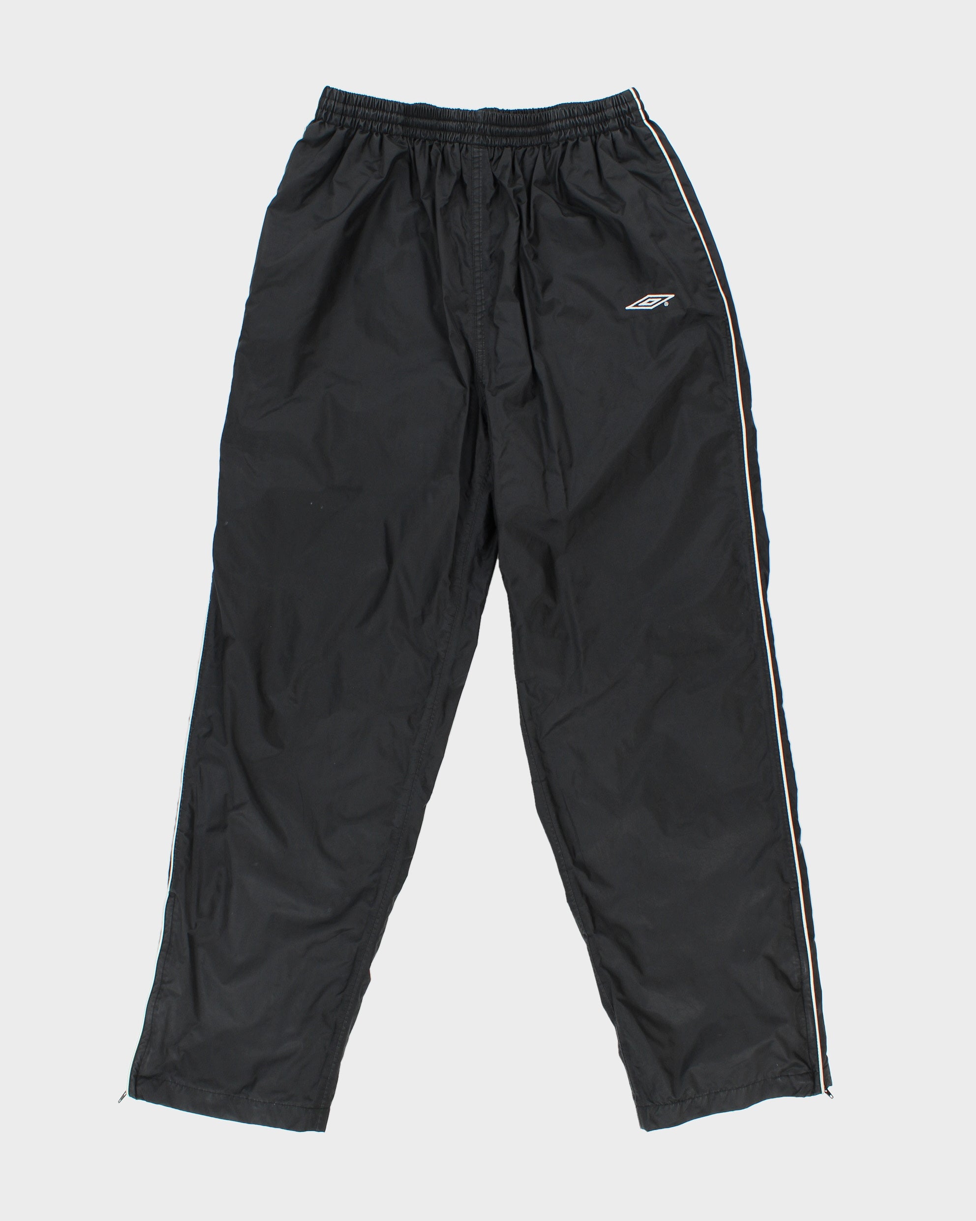 Vintage Y2K 00s Umbro Striped Shell Relaxed Fit Straight Leg Zip Cuff Tracksuit Bottoms - XL