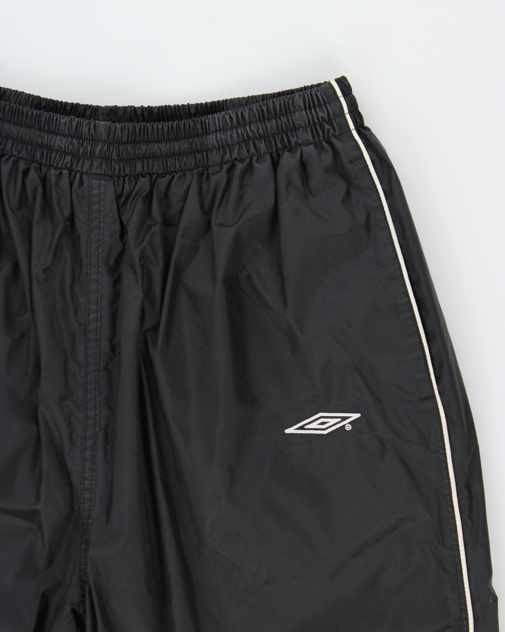 Vintage Y2K 00s Umbro Striped Shell Relaxed Fit Straight Leg Zip Cuff Tracksuit Bottoms - XL