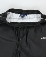 Vintage Y2K 00s Umbro Striped Shell Relaxed Fit Straight Leg Zip Cuff Tracksuit Bottoms - XL