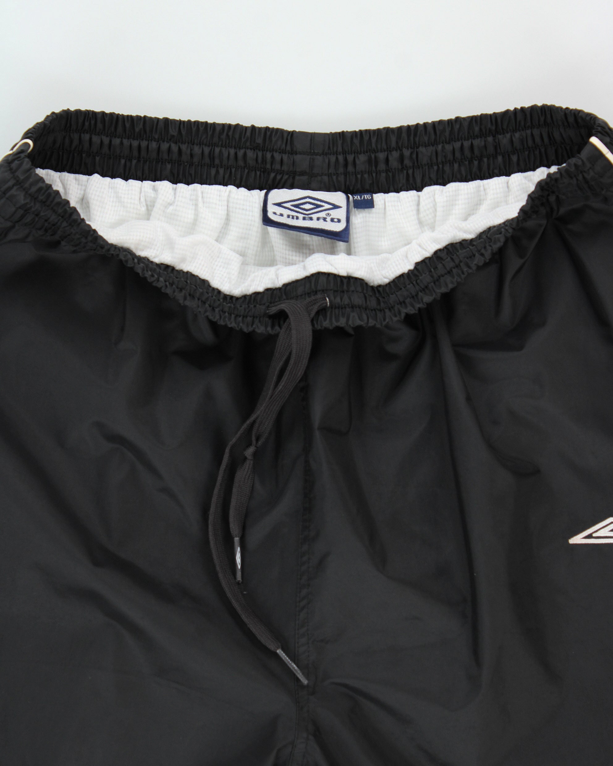 Vintage Y2K 00s Umbro Striped Shell Relaxed Fit Straight Leg Zip Cuff Tracksuit Bottoms - XL