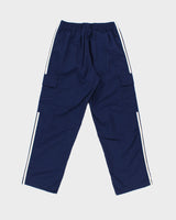Adidas Originals Navy Shell Multi-Pocket Relaxed Fit Straight Leg 3-Stripe Tracksuit Bottoms - M