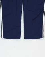 Adidas Originals Navy Shell Multi-Pocket Relaxed Fit Straight Leg 3-Stripe Tracksuit Bottoms - M