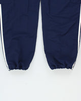 Adidas Originals Navy Shell Multi-Pocket Relaxed Fit Straight Leg 3-Stripe Tracksuit Bottoms - M