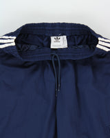 Adidas Originals Navy Shell Multi-Pocket Relaxed Fit Straight Leg 3-Stripe Tracksuit Bottoms - M