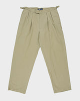 Vintage 1990s Polo Ralph Lauren Golf Khaki Double Pleated Adjustable Relaxed Fit Canvas Chino Trousers - W36 L31