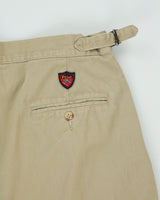 Vintage 1990s Polo Ralph Lauren Golf Khaki Double Pleated Adjustable Relaxed Fit Canvas Chino Trousers - W36 L31