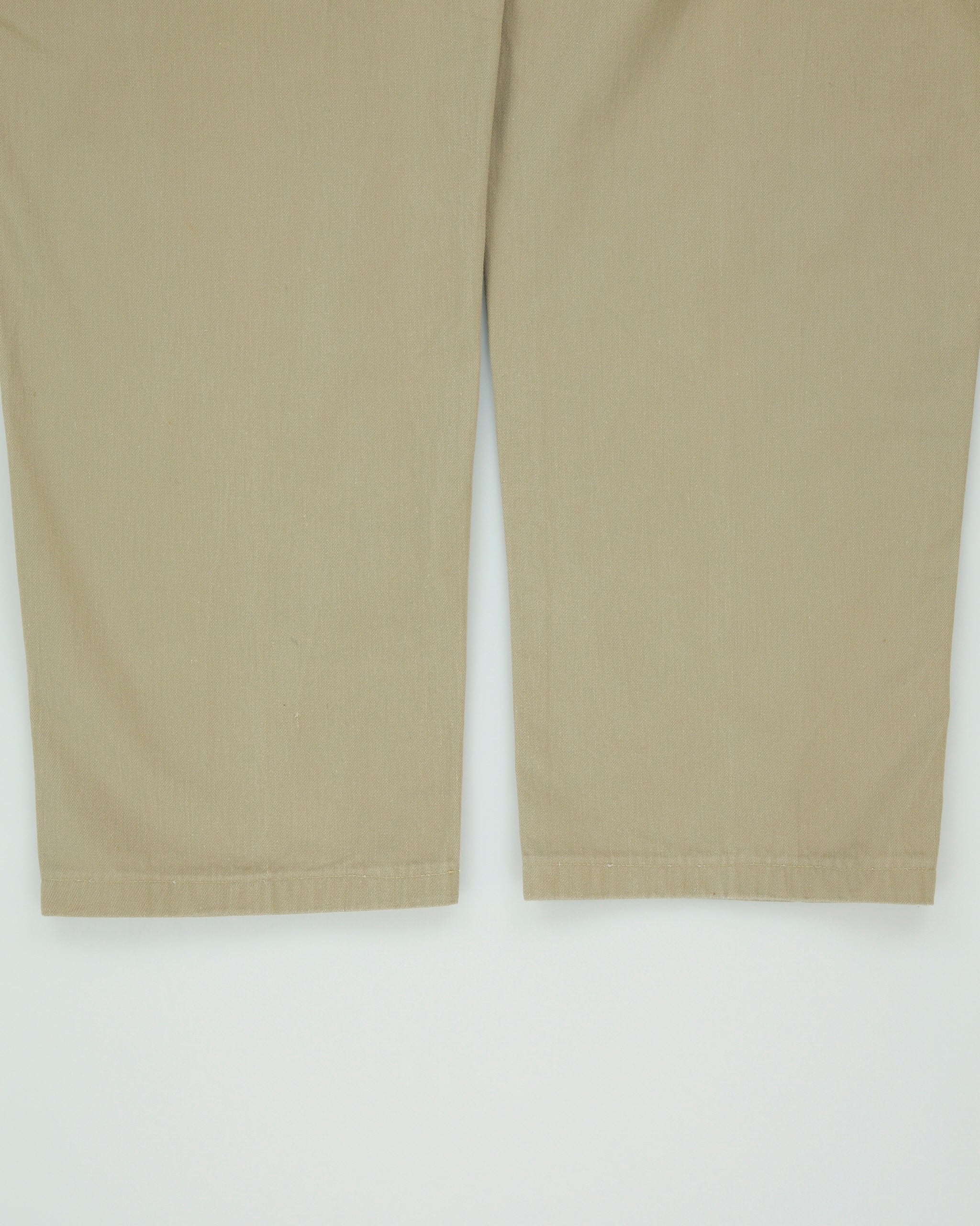 Vintage 1990s Polo Ralph Lauren Golf Khaki Double Pleated Adjustable Relaxed Fit Canvas Chino Trousers - W36 L31