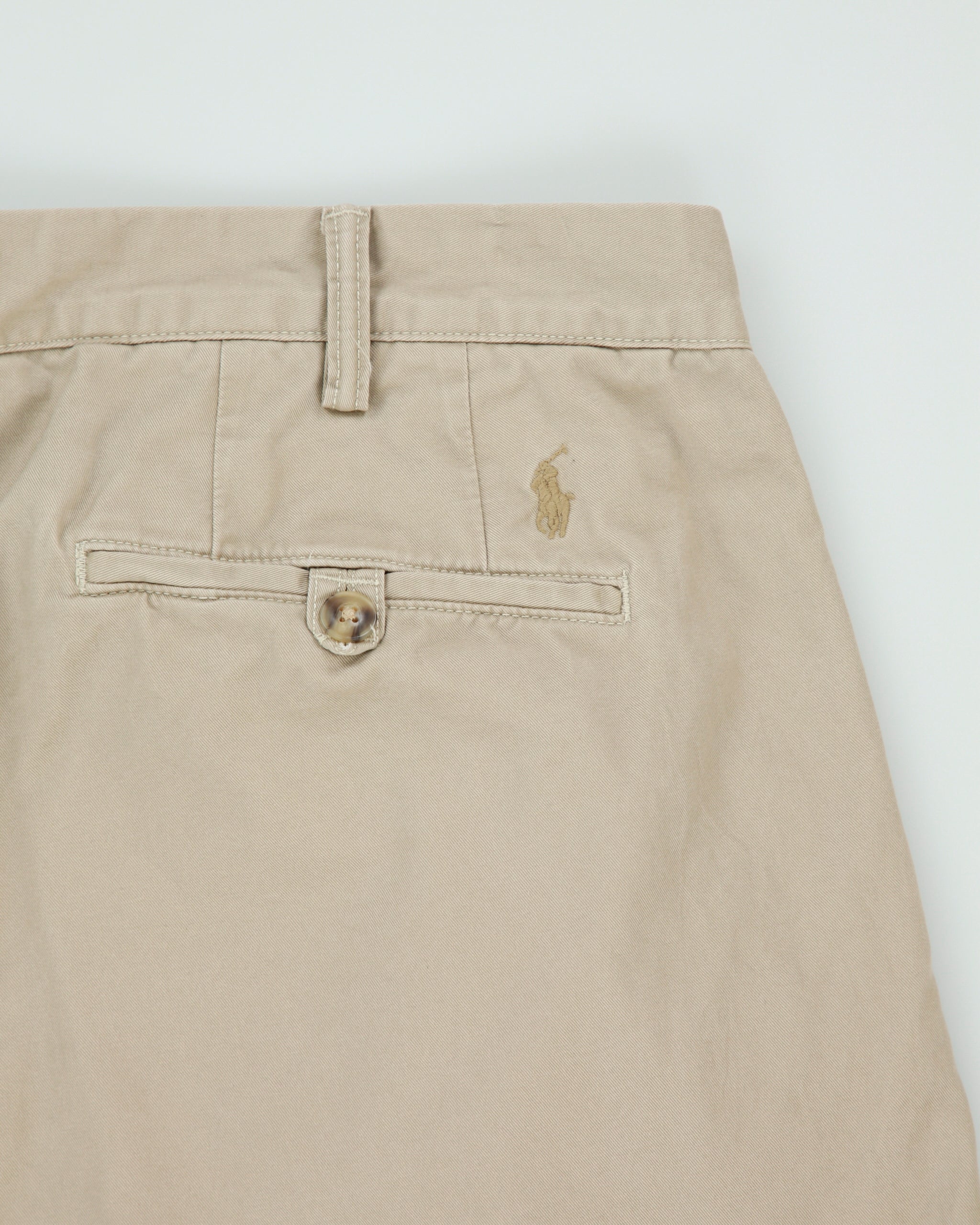 Vintage Polo Ralph Lauren Khaki Stretch Straight Fit Classic Twill Chino Trousers - W36 L32