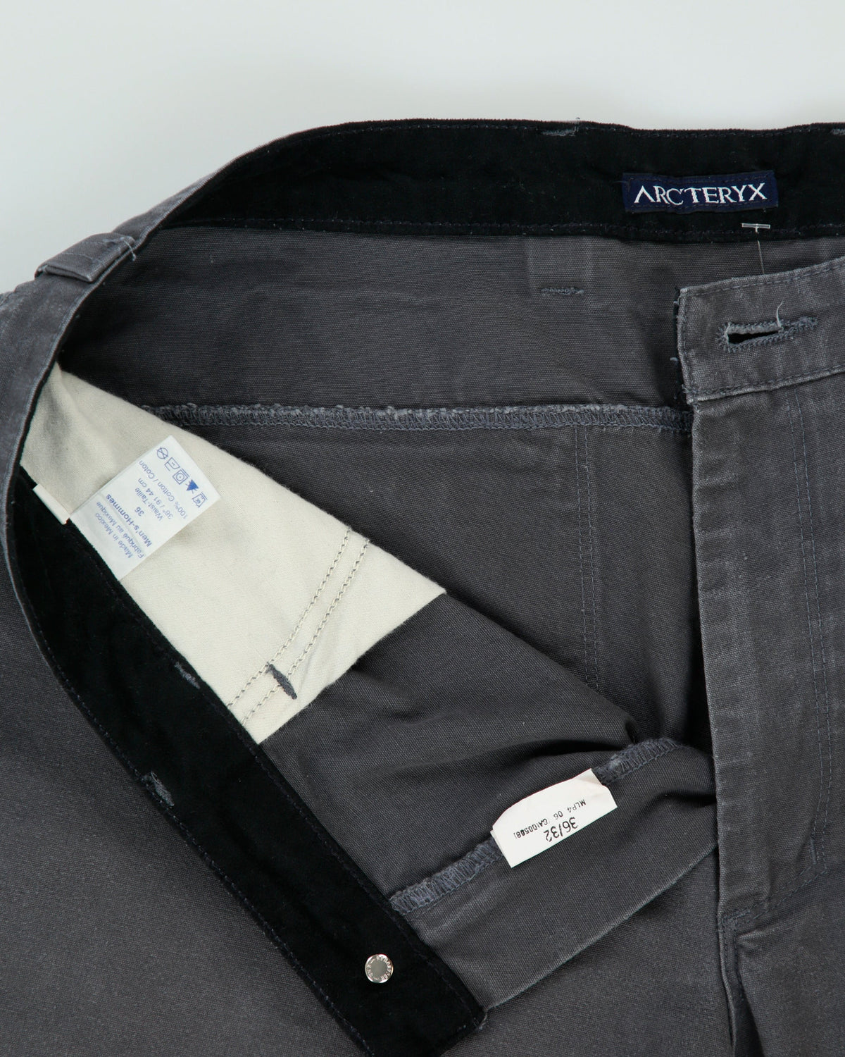 Vintage 2006 Y2K Arc'teryx Slate Cronin Cotton Mid-Rise Canvas Wide Leg Hiking Trousers - W36 L32