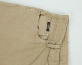Vintage 2001 Y2K Hugo Boss Khaki 'Montana' Mid-Rise Striped Canvas Straight Leg Trousers - W36 L33