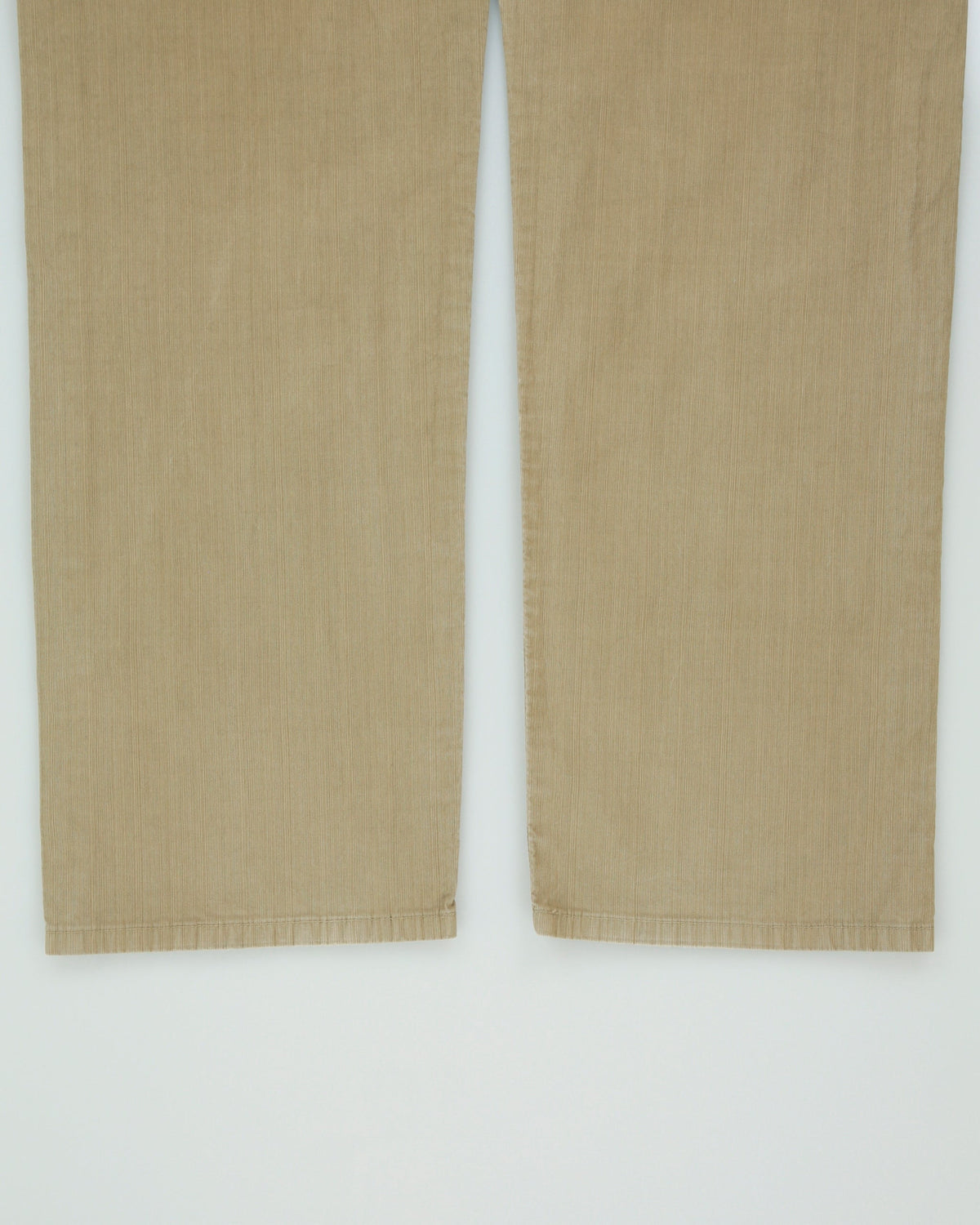 Vintage 2001 Y2K Hugo Boss Khaki 'Montana' Mid-Rise Striped Canvas Straight Leg Trousers - W36 L33