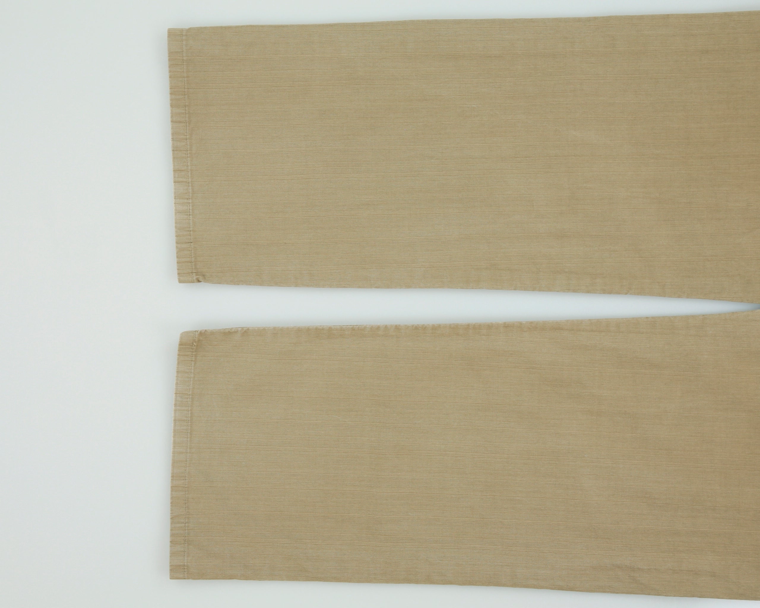 Vintage 2001 Y2K Hugo Boss Khaki 'Montana' Mid-Rise Striped Canvas Straight Leg Trousers - W36 L33