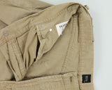 Vintage 2001 Y2K Hugo Boss Khaki 'Montana' Mid-Rise Striped Canvas Straight Leg Trousers - W36 L33