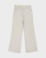 Vintage 1970s Hessian Linen Blend Made In USA Mid-Rise Straight Leg Bootcut Flare Trousers - W28 L31
