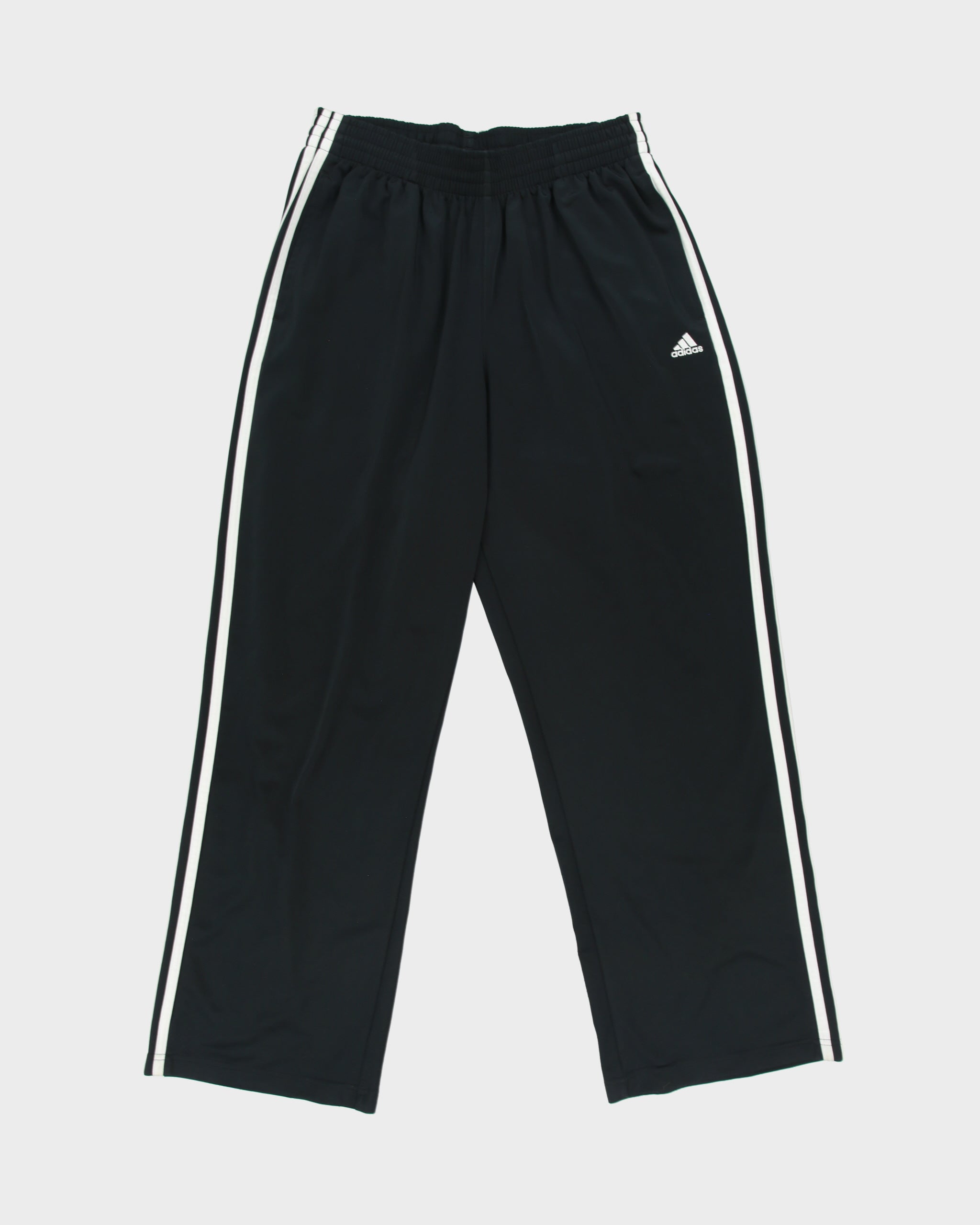 Vintage Y2K 00s Adidas Classic 3-Stripe Satin Wide Leg Tracksuit Bottoms - M