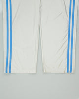 Vintage Y2K 00s Nike Satin Embroidered Striped Baby Pink Swoosh Wide Leg Zip Cuff Tracksuit Bottoms - XL
