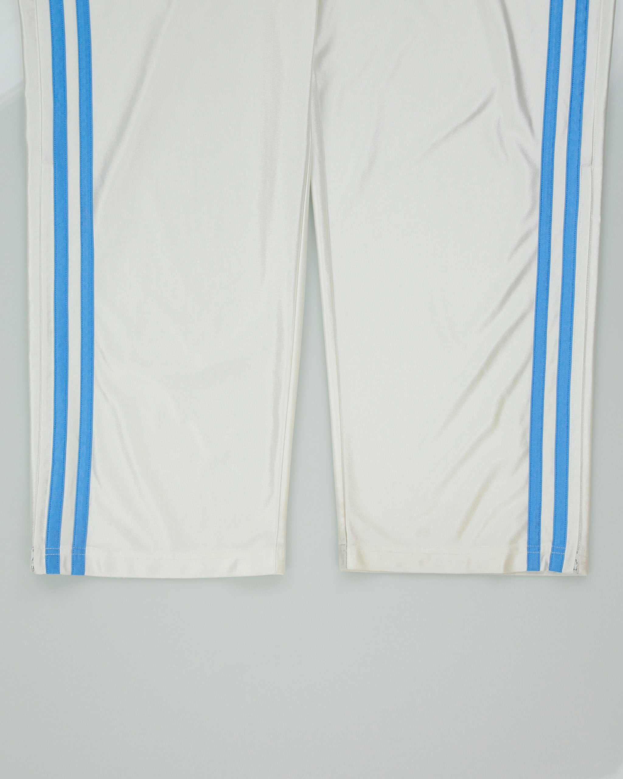 Vintage Y2K 00s Nike Satin Embroidered Striped Baby Pink Swoosh Wide Leg Zip Cuff Tracksuit Bottoms - XL