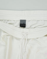 Vintage Y2K 00s Nike Satin Embroidered Striped Baby Pink Swoosh Wide Leg Zip Cuff Tracksuit Bottoms - XL