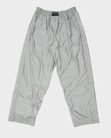 Vintage Y2K 00s Nike Basketball Silver Heavyweight Reversible Mesh Wide Leg Popper Tracksuit Bottoms - L