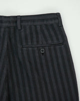 Vintage 1990s Gather Jewels Mid-Rise Texture Striped Pleated Straight Leg Trousers - W28 L33